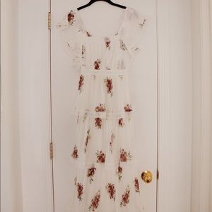 floral tiered open back dress
